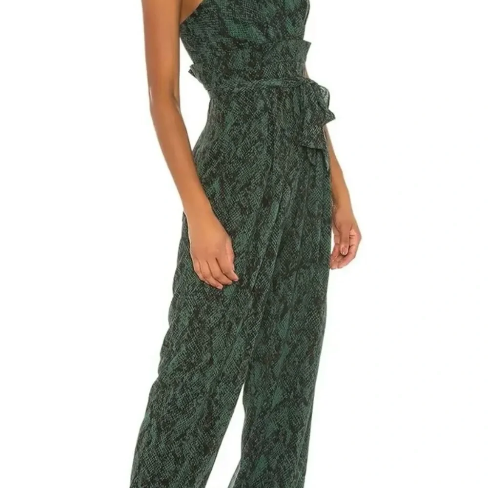Michael Costello x REVOLVE Jumpsuit Gwendolyn Green Snakeskin - Picture 2 of 4